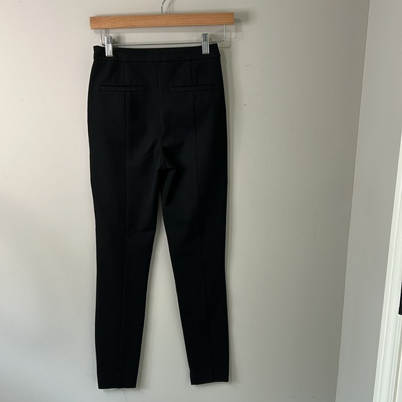 REISS Tyne Black Skinny Fit Split Front Trouser Pant Side Zip Pleated Trouser 0 - Picture 10 of 15